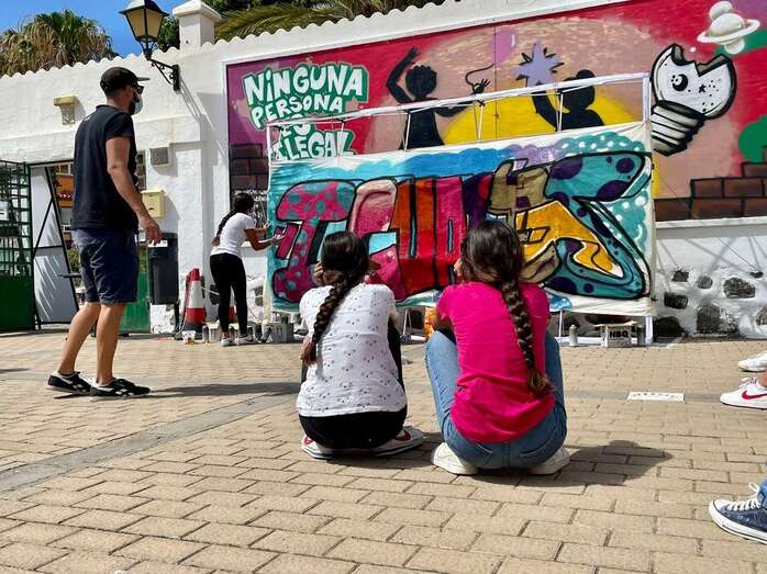 Grafiti realizado en el taller celebrado en la Casa de la Juventud/TA.